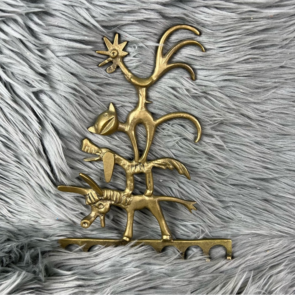 VTG 50s MCM Walter Bosse for Hertha Baller Austria Solid Brass Animal Key Hanger
